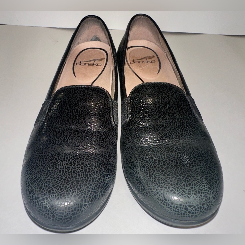 Dansko Addy Black Leather Slip On Flats Loafers‎ Women’s Size EUR 38 US 7.5M